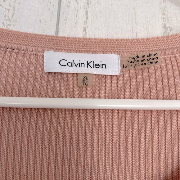 Calvin Klein Women's Pink Knit Ribbed Sleeveless Top - Picture 4 of 5